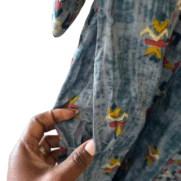 Soft Surroundings San Remo Boho Embroidered Gypsy Peasant Maxi Dress - Picture 6 of 13